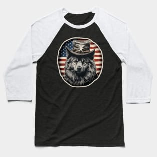 Keeshond 4th of July Baseball T-Shirt